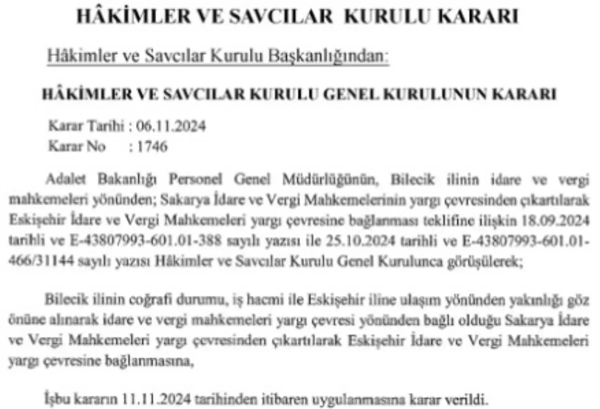 Eskişehir Mahkemeleri’nin Yetkisi Genişledi